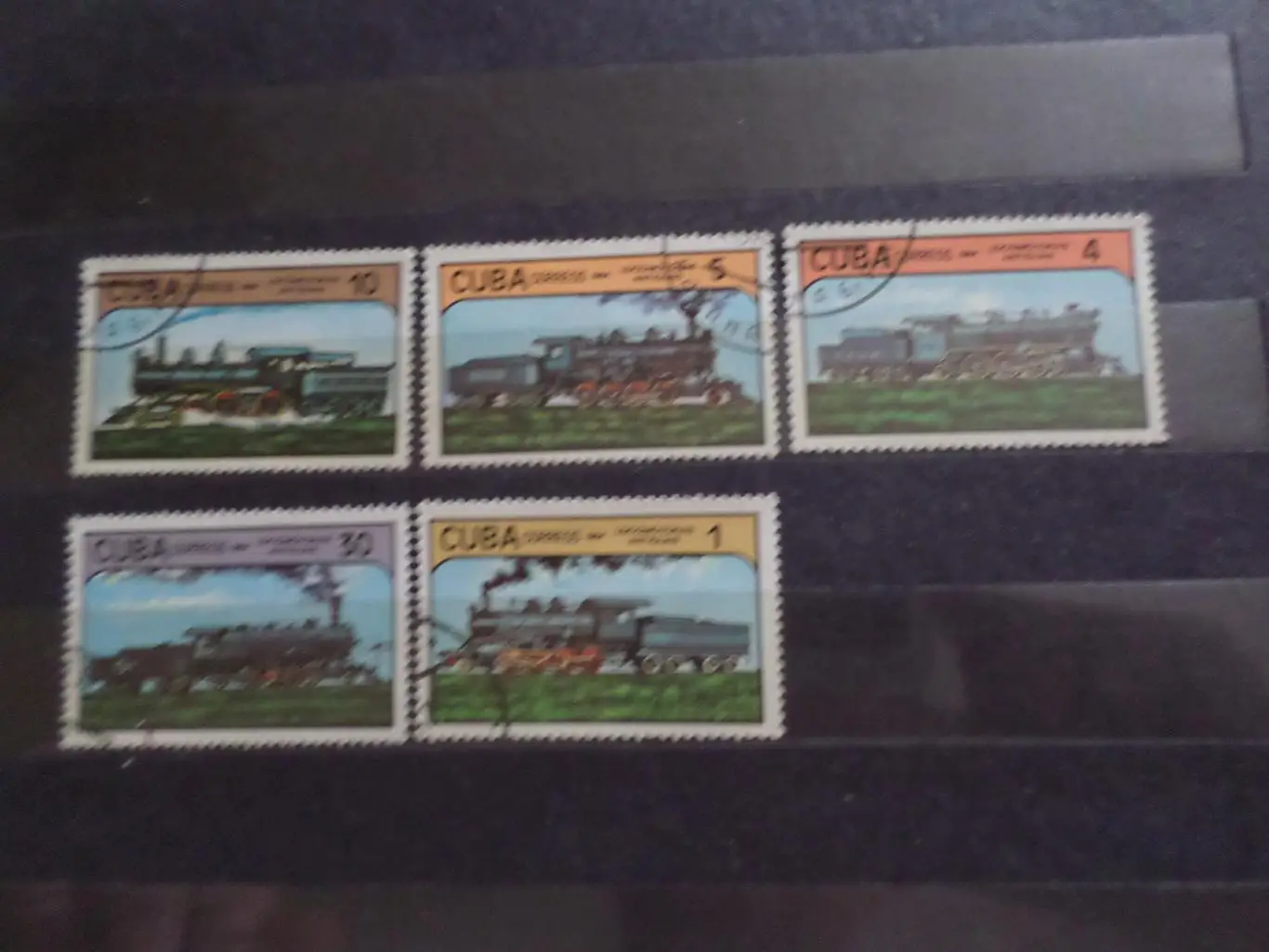Марки Куба Паровозы 1984 г
