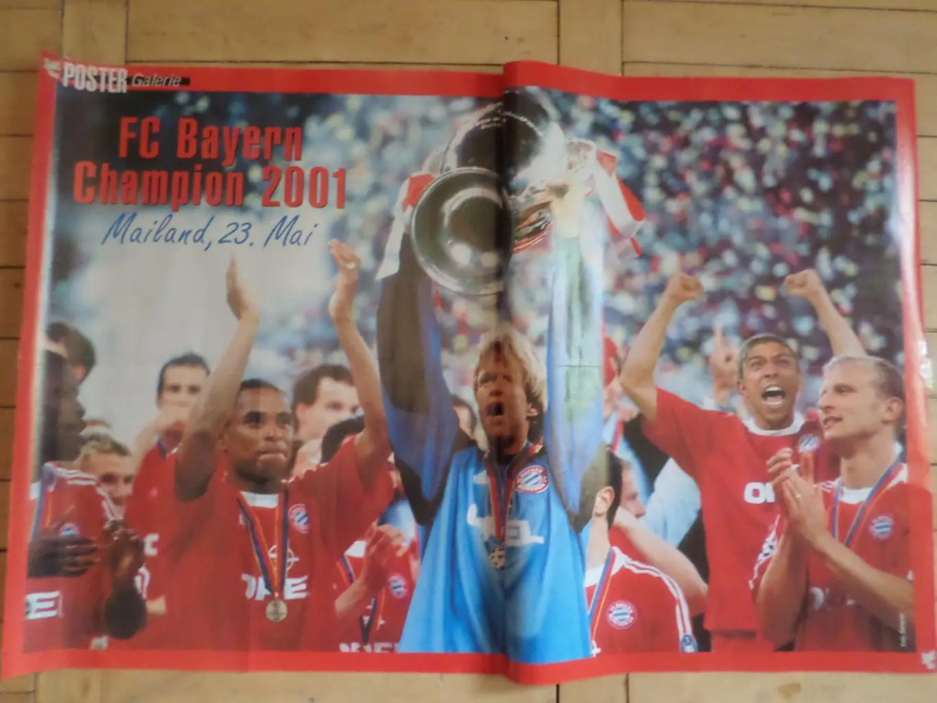 плакат-постер Бавария чемпион 2001 г / Шальке обладатель кубка Германии 2001 г 1