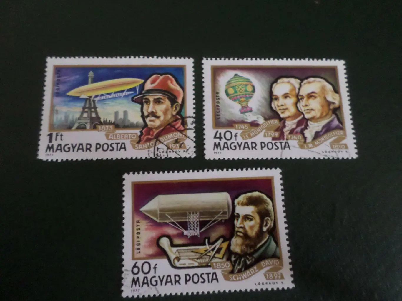 Марки Венгрия История воздухоплавания 1977 г гаш