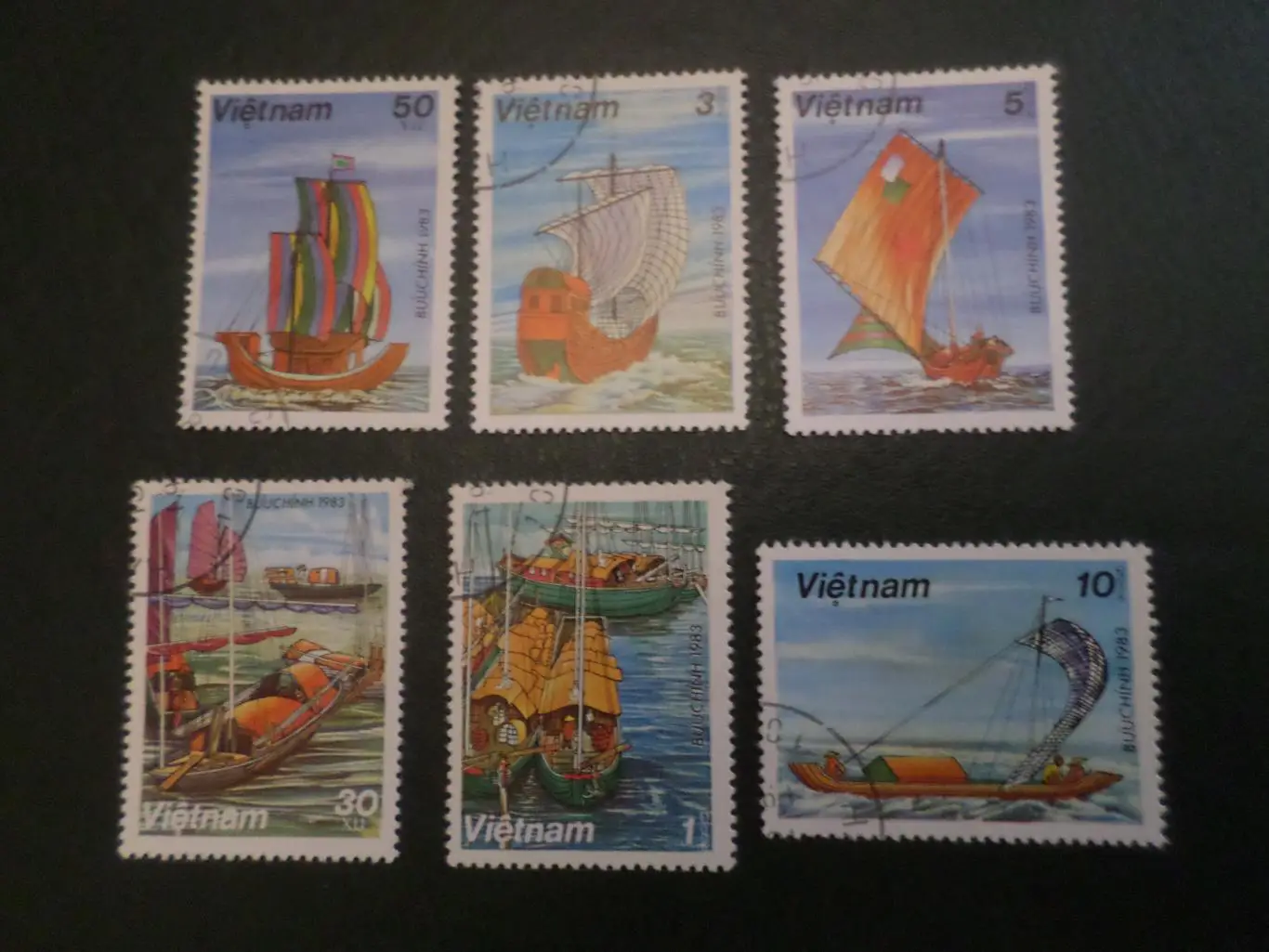марки Вьетнам Парусники 1983 г гаш