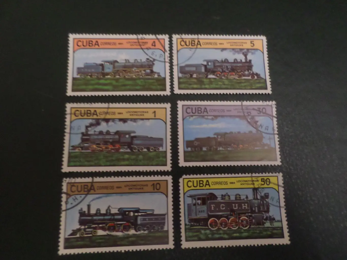 Марки Куба Паровозы 1984 г гаш