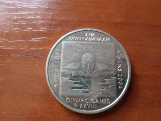 Монета 2 гривны Украина Олимпийские игры Афины 2004 г Плавание