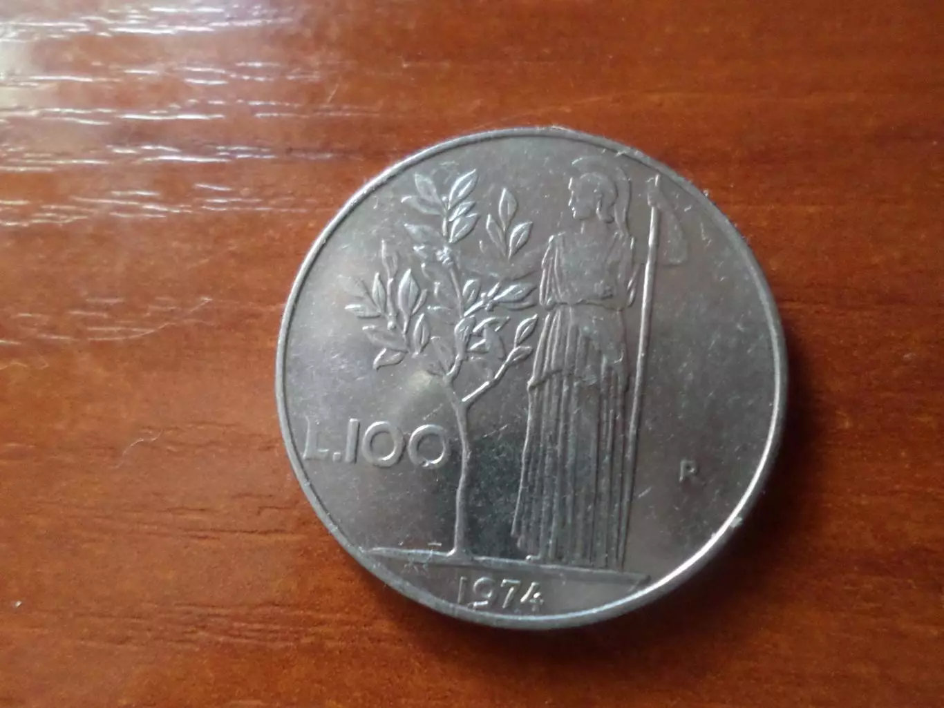 Монета 100 лир Италия 1974 г 1