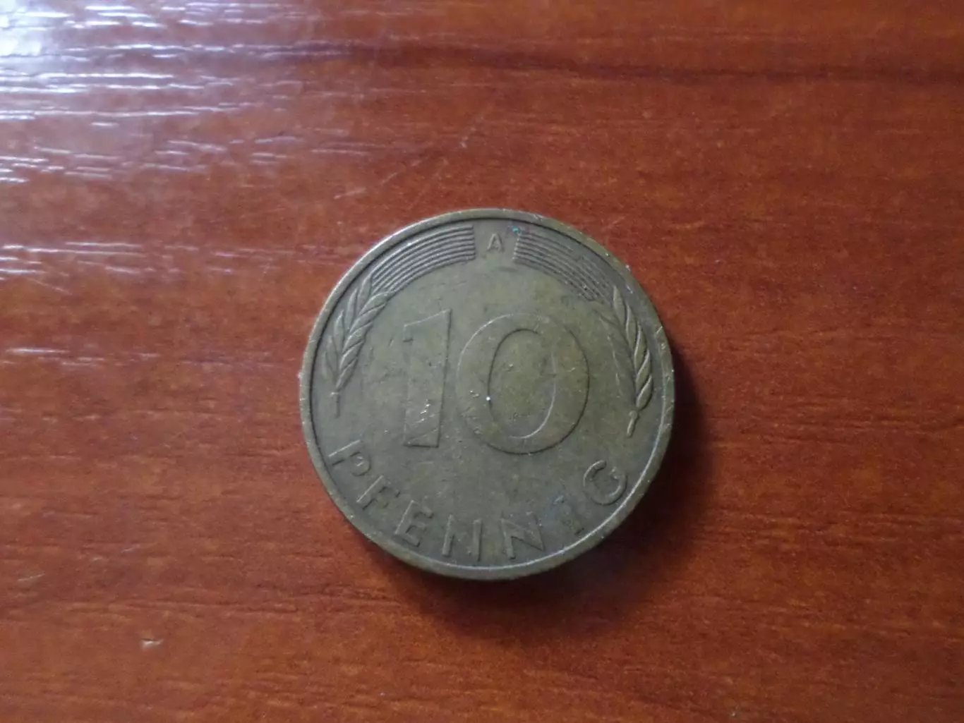 монета 10 пфеннигов Германия 1995 г