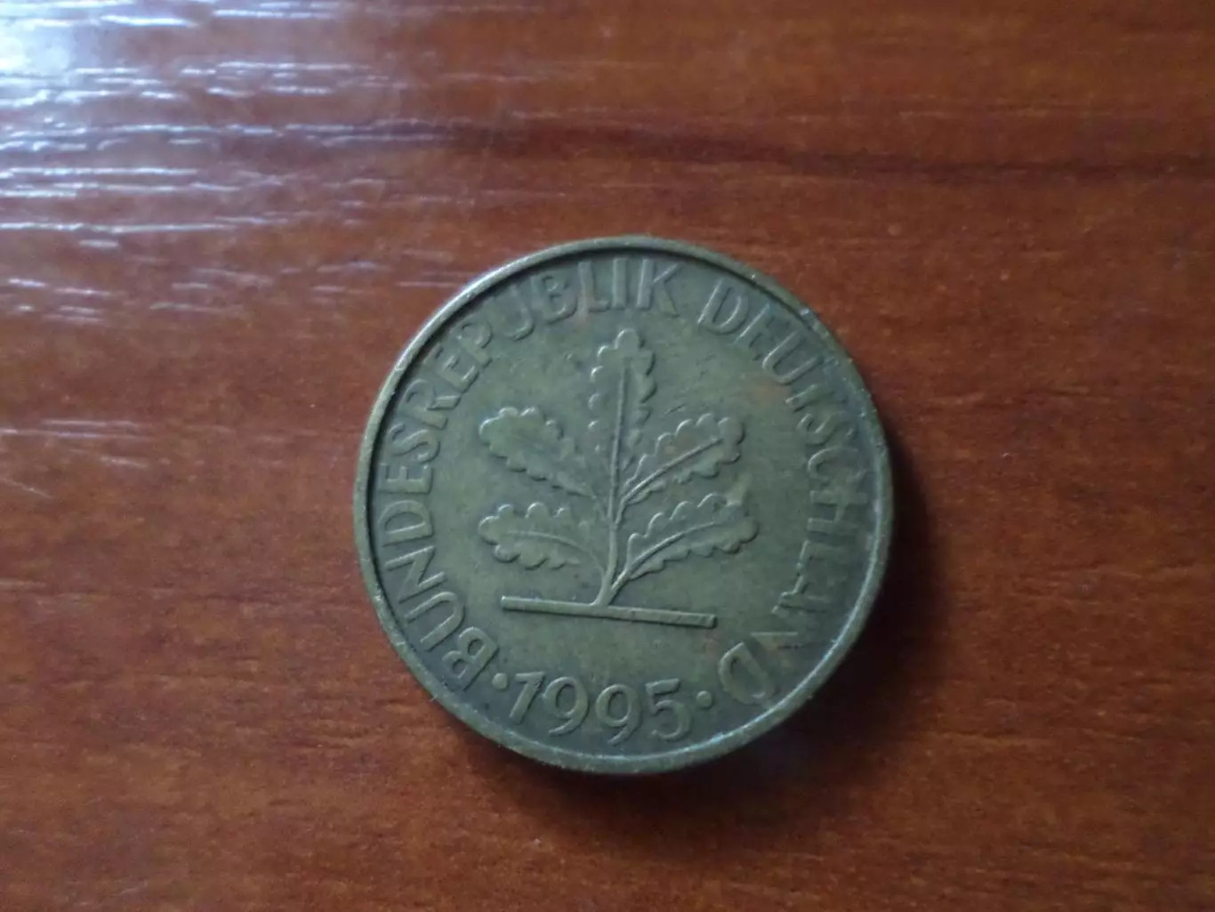 монета 10 пфеннигов Германия 1995 г 1