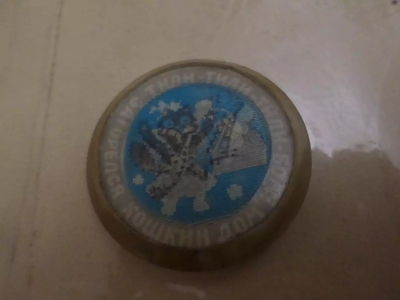 Значок детский Кошкин дом переливной