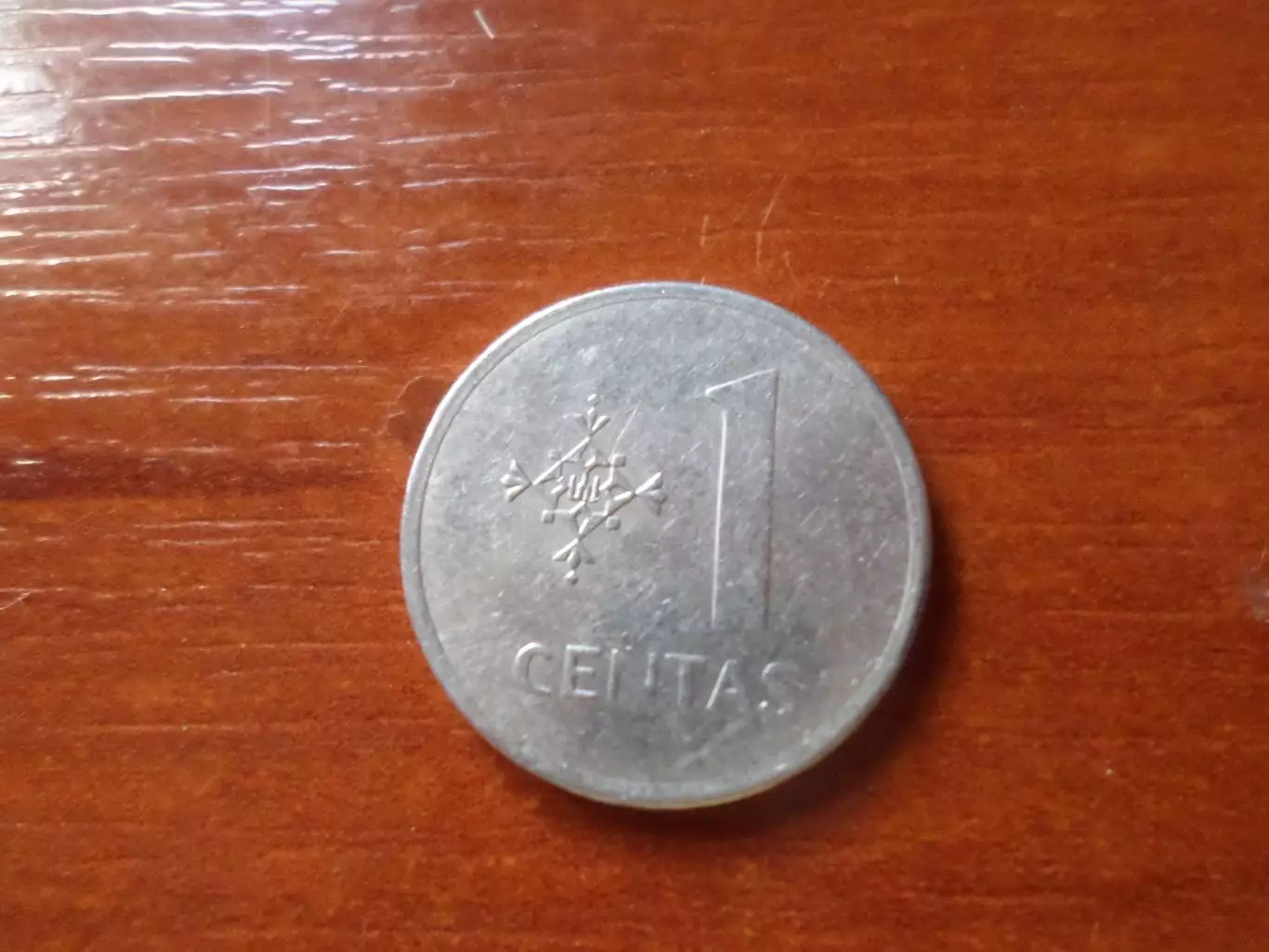 монета 1 цент Литва 1991 г