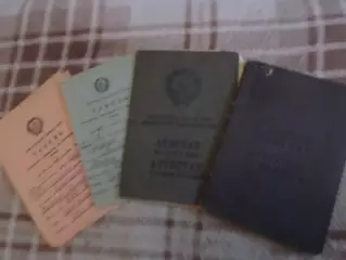 табель успеваемости, аттестат, трудовая книжка на одну фамилию