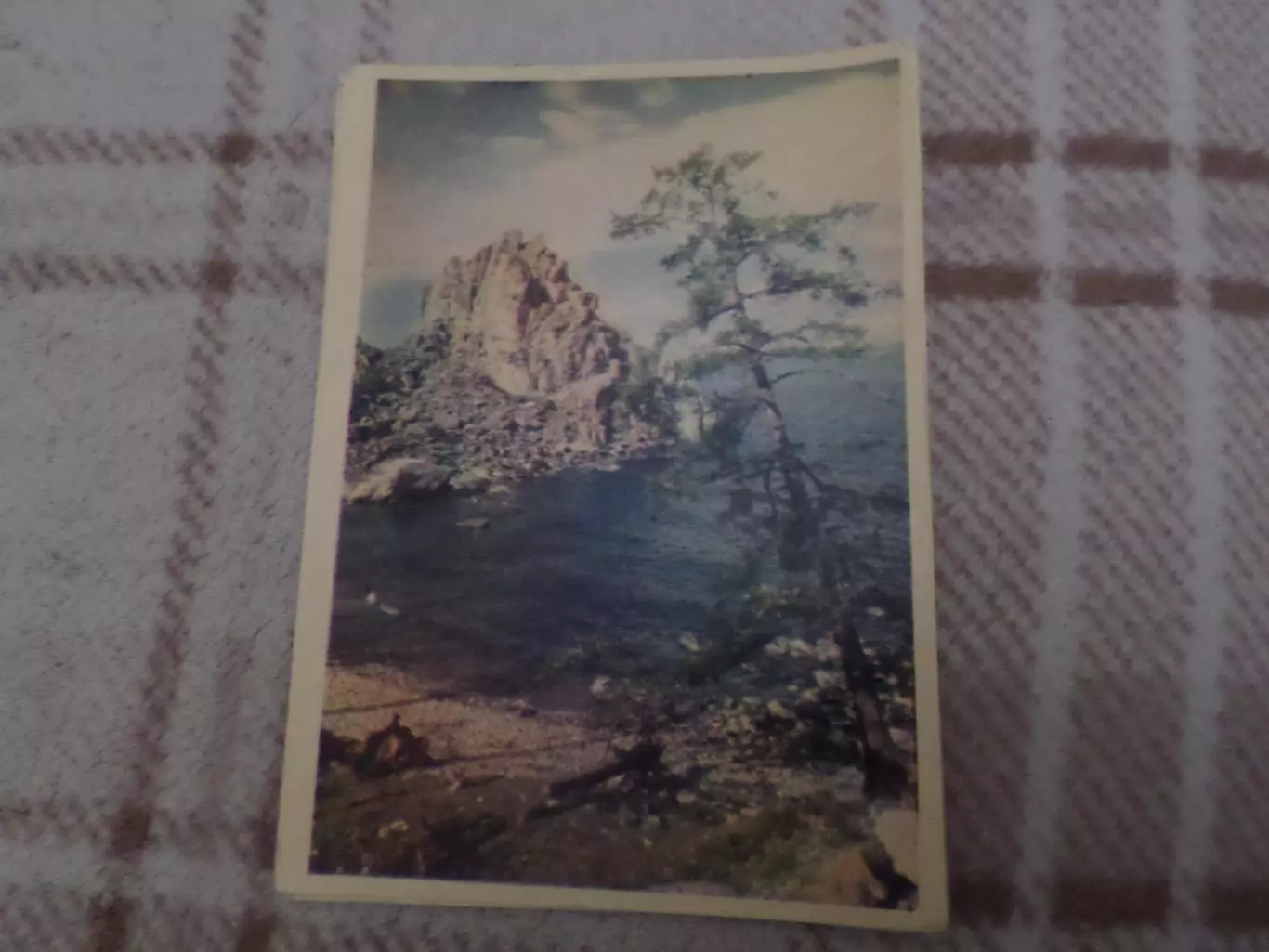 открытка скала Шаман на озере Байкал 1956 г