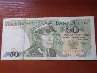 Банкнота 50 злотых Польша 1988 г
