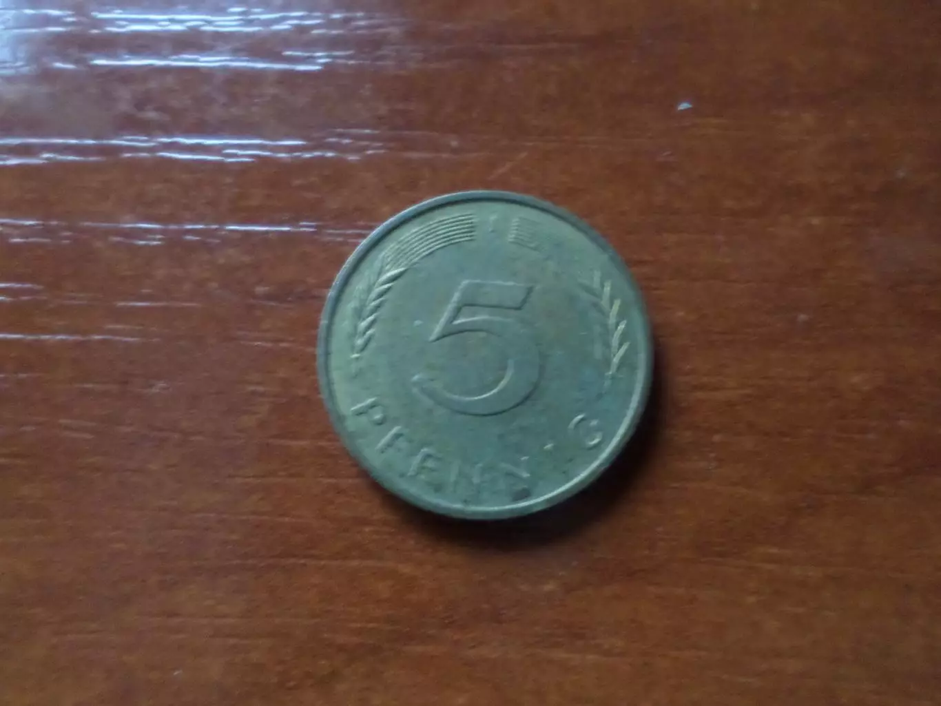 монета 5 пфеннигов Германия ФРГ 1991 г