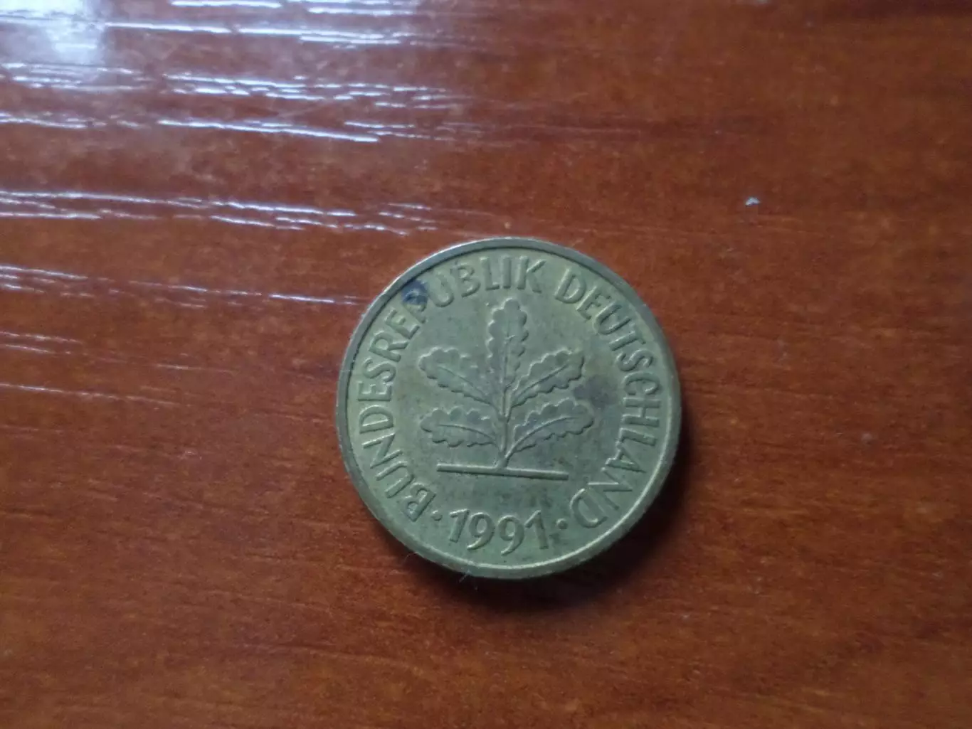 монета 5 пфеннигов Германия ФРГ 1991 г 1