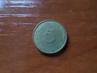 монета 5 пфеннигов Германия ФРГ 1991 г