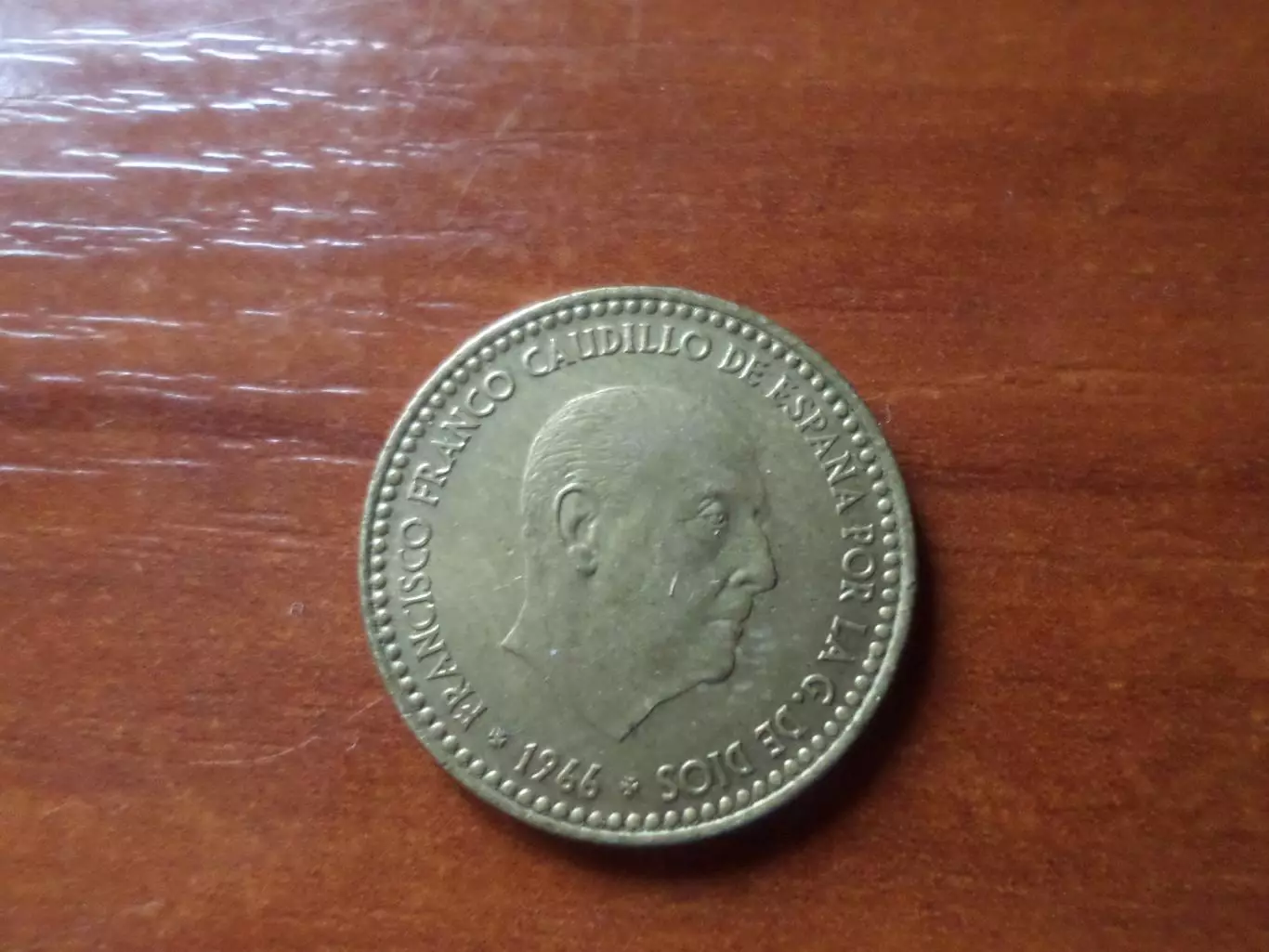 Монета 1 песета Испания 1975 г ( Франко, обр. 1966 г)