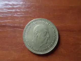 Монета 1 песета Испания 1975 г ( Франко, обр. 1966 г)