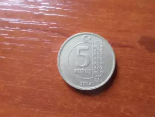 Монета 5 куруш Турция 2014 г