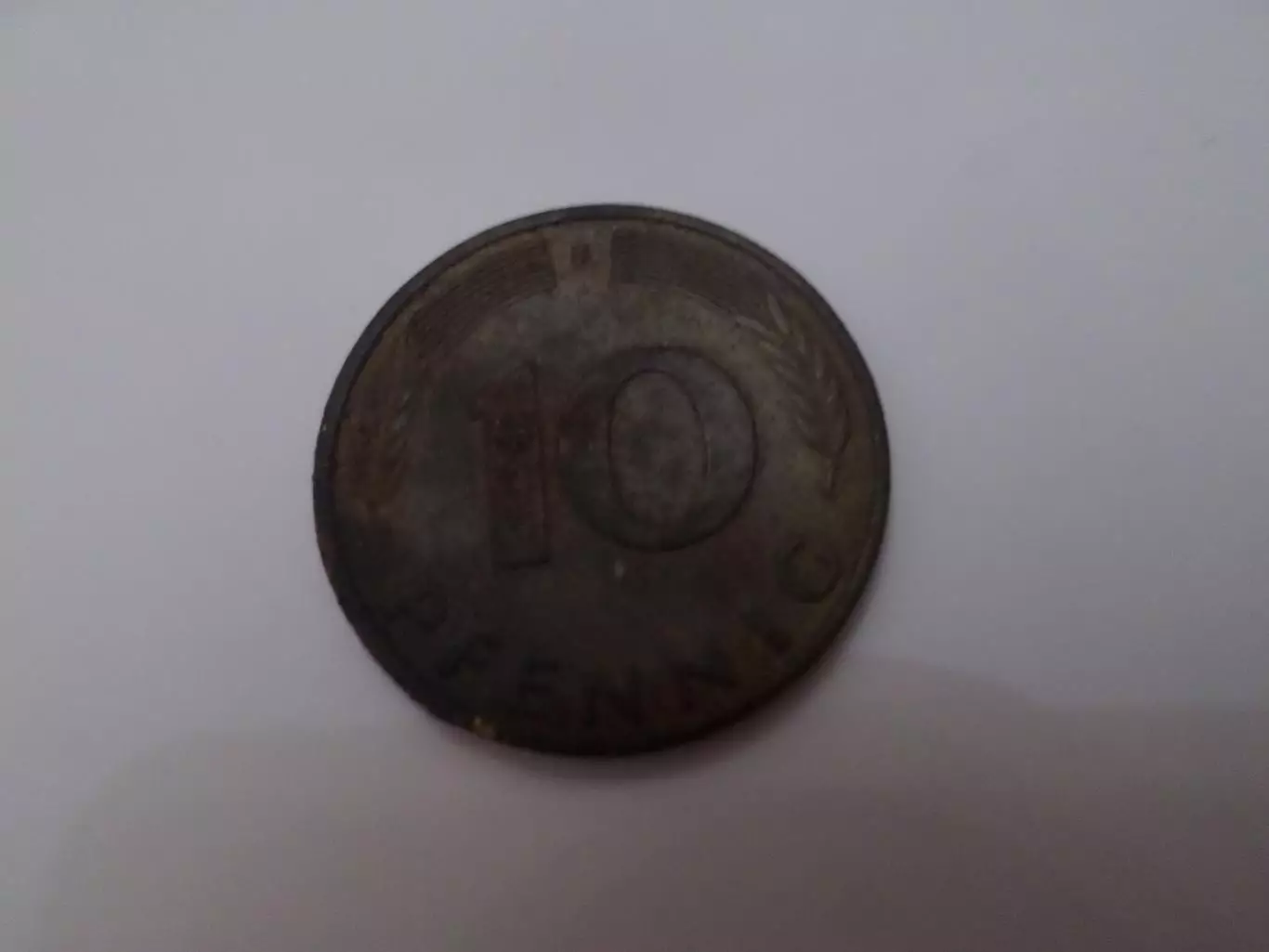 монета 10 пфеннигов Германия 1976 г