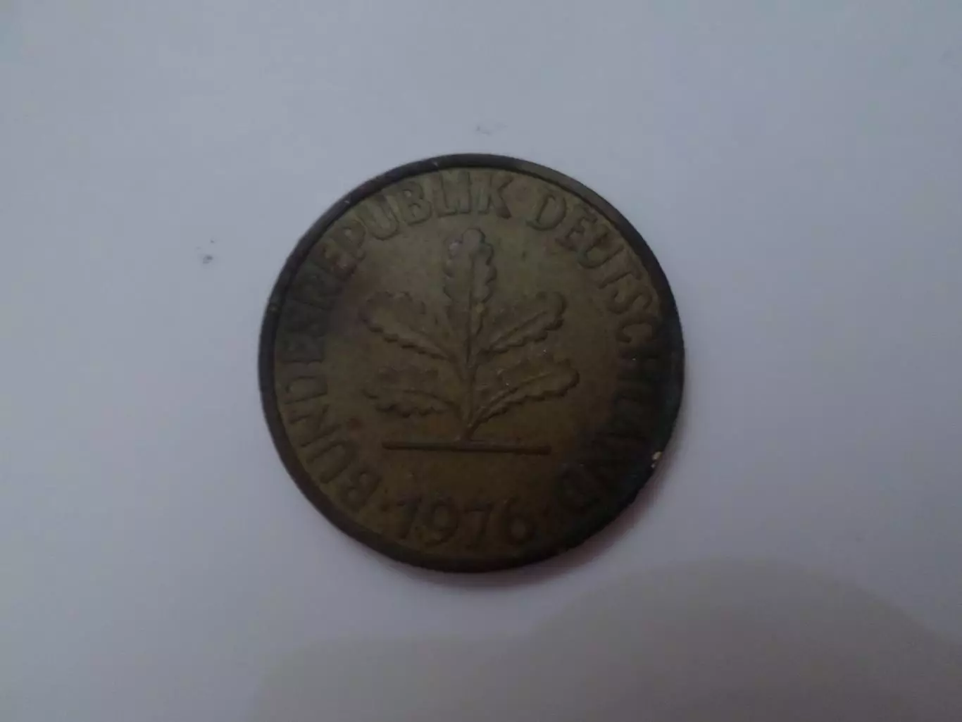 монета 10 пфеннигов Германия 1976 г 1