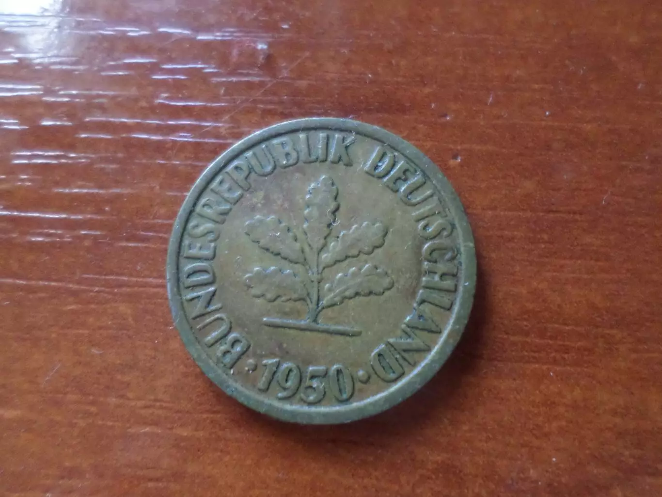 монета 10 пфеннигов Германия 1950 г 1