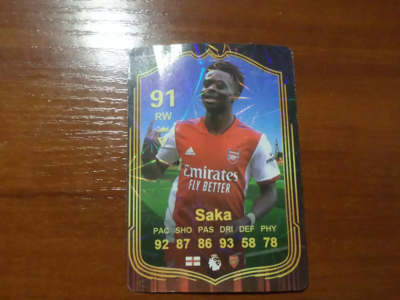 карточка Футбол Сака Арсенал Лондон