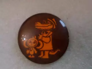 Значок детский мультфильм Крокодил Гена и Чебурашка