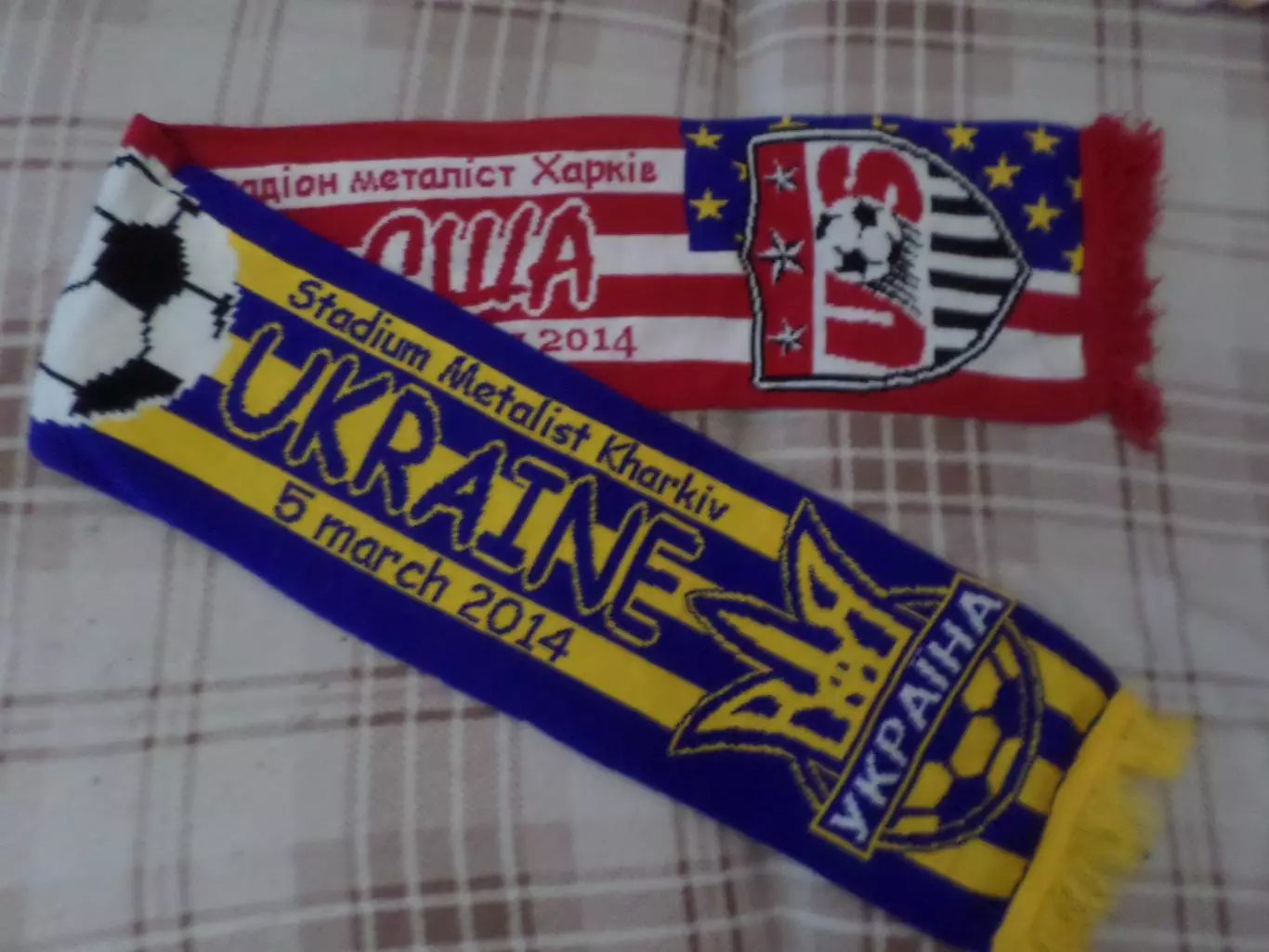 Шарф футбол к матчу Украина - США 2014 г