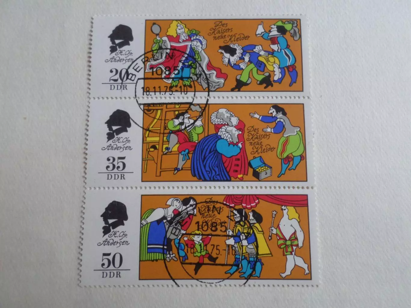 Марки ГДР сказки Андерсена 1975 г гаш