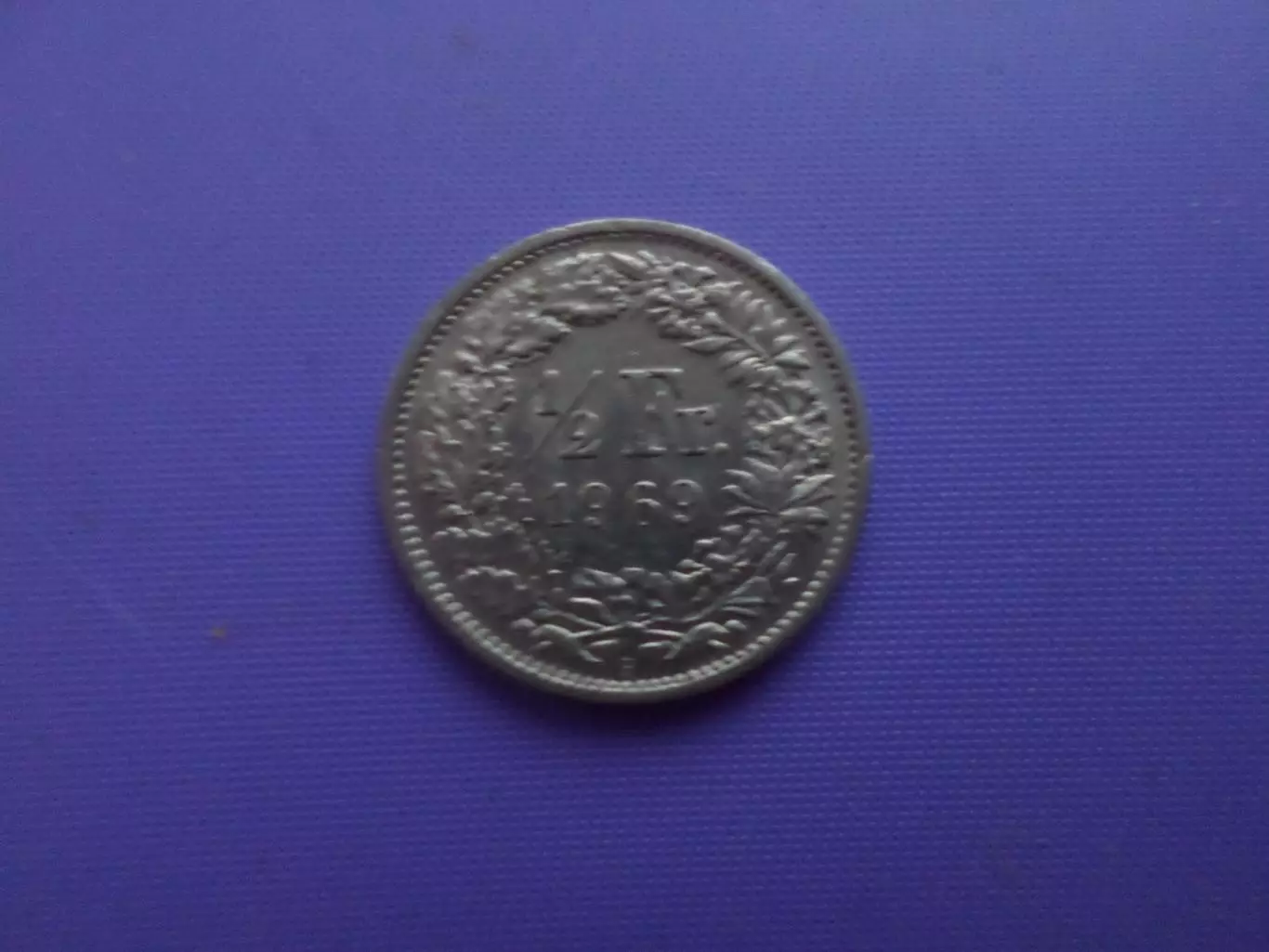 Монета 1\2 франка Швейцария 1969 г