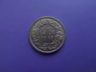 Монета 1\2 франка Швейцария 1969 г