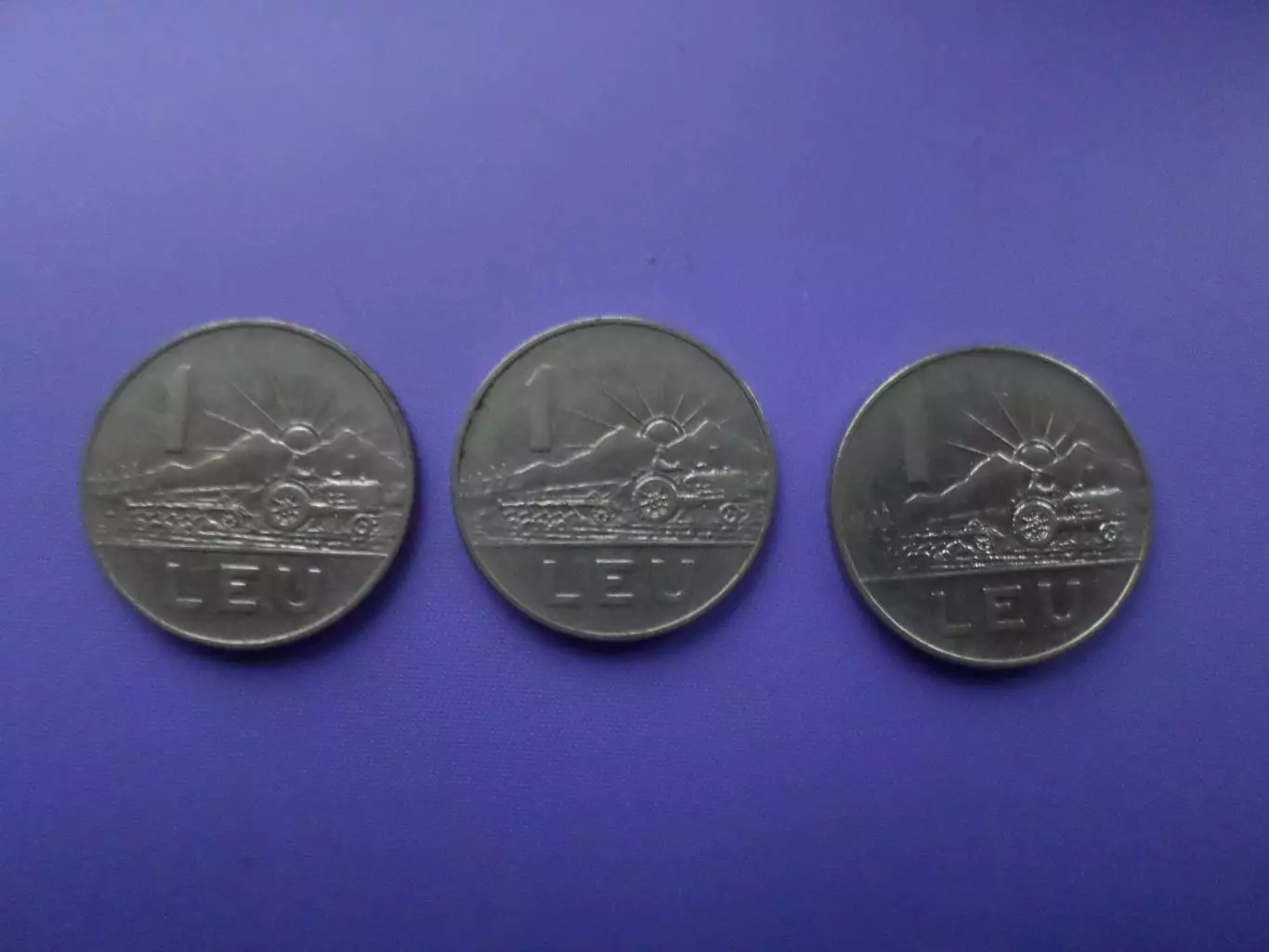 монеты 1 лей Румыния 1966 г 3 шт