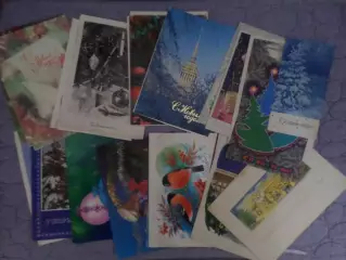 открытки С Новым годом! 25 шт б\у