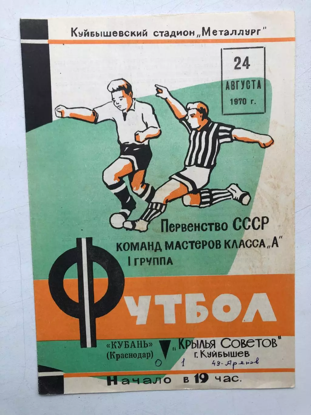 Крылья Советов - Кубань 24.08..1970