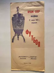 Металлист Харьков - Спартак Москва 27.04.1981 1/2