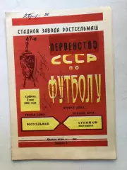 Ростсельмаш - Атоммаш Волгодонск 5.05.1984 с автографами игроков РСМ