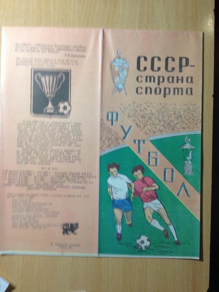 СССР - страна спорта Футбол Карта Издана в Тбилиси 1981 Все лиги, все команды