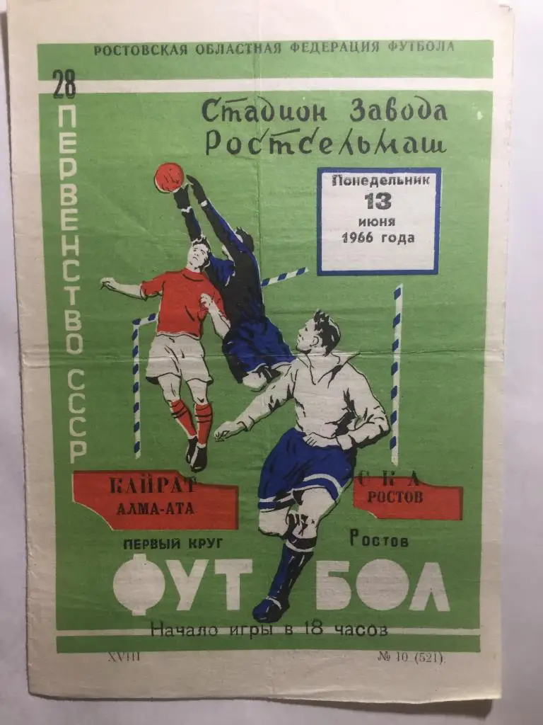 СКА Ростов - Кайрат 13.06.1966