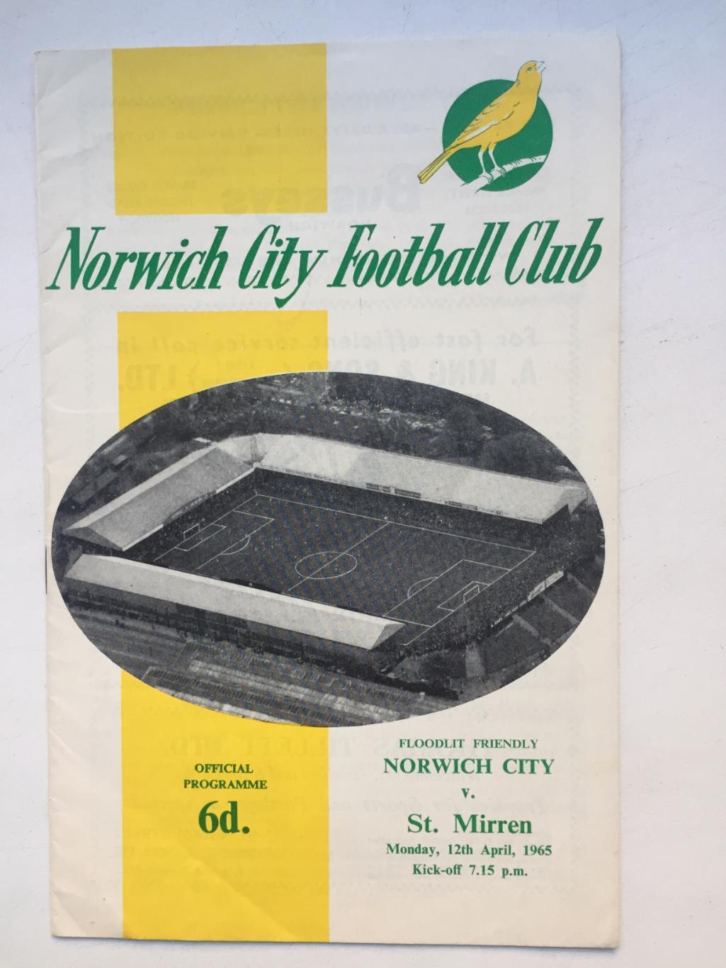Англия Норвич Сити - Сент Миррен 12.04.1965