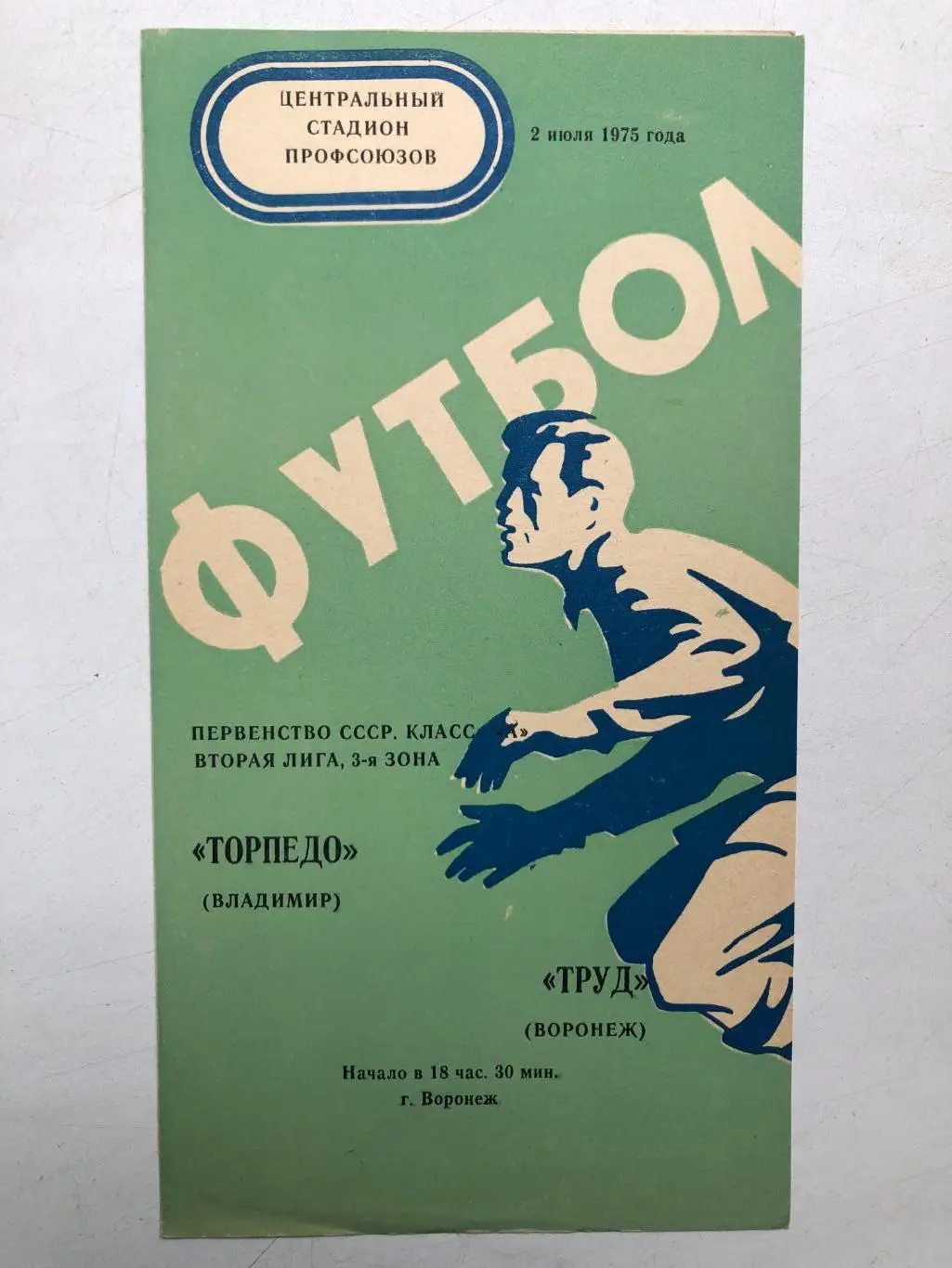 Труд Воронеж - Торпедо Владимир 2.07.1975