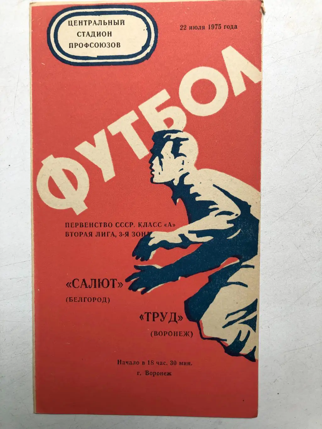 Труд Воронеж - Салют 22.07.1975