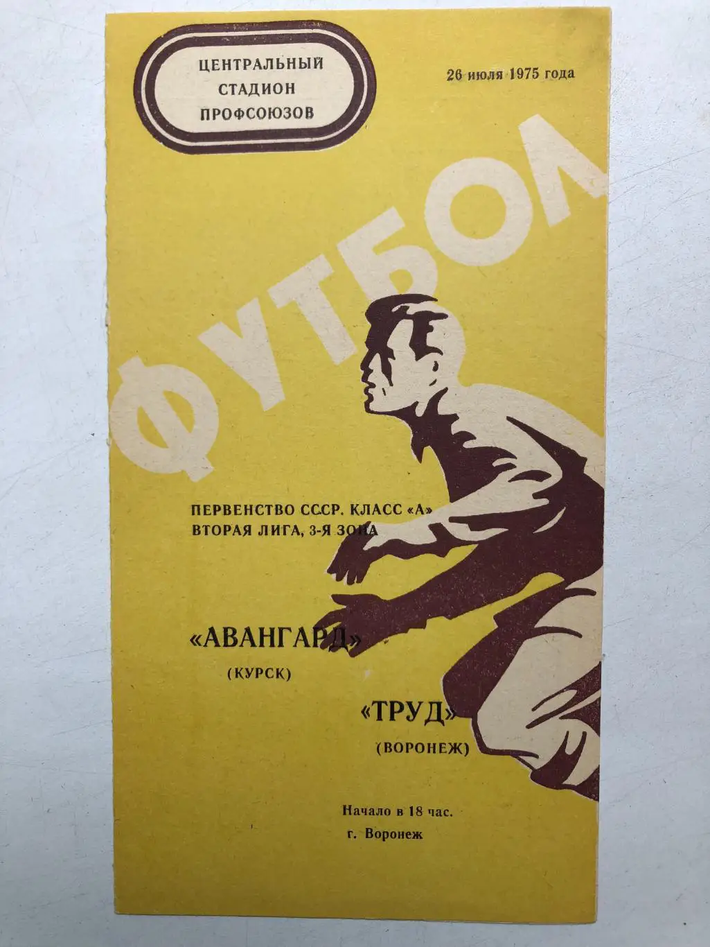 Труд Воронеж - Авангард Курск 26.07.1975