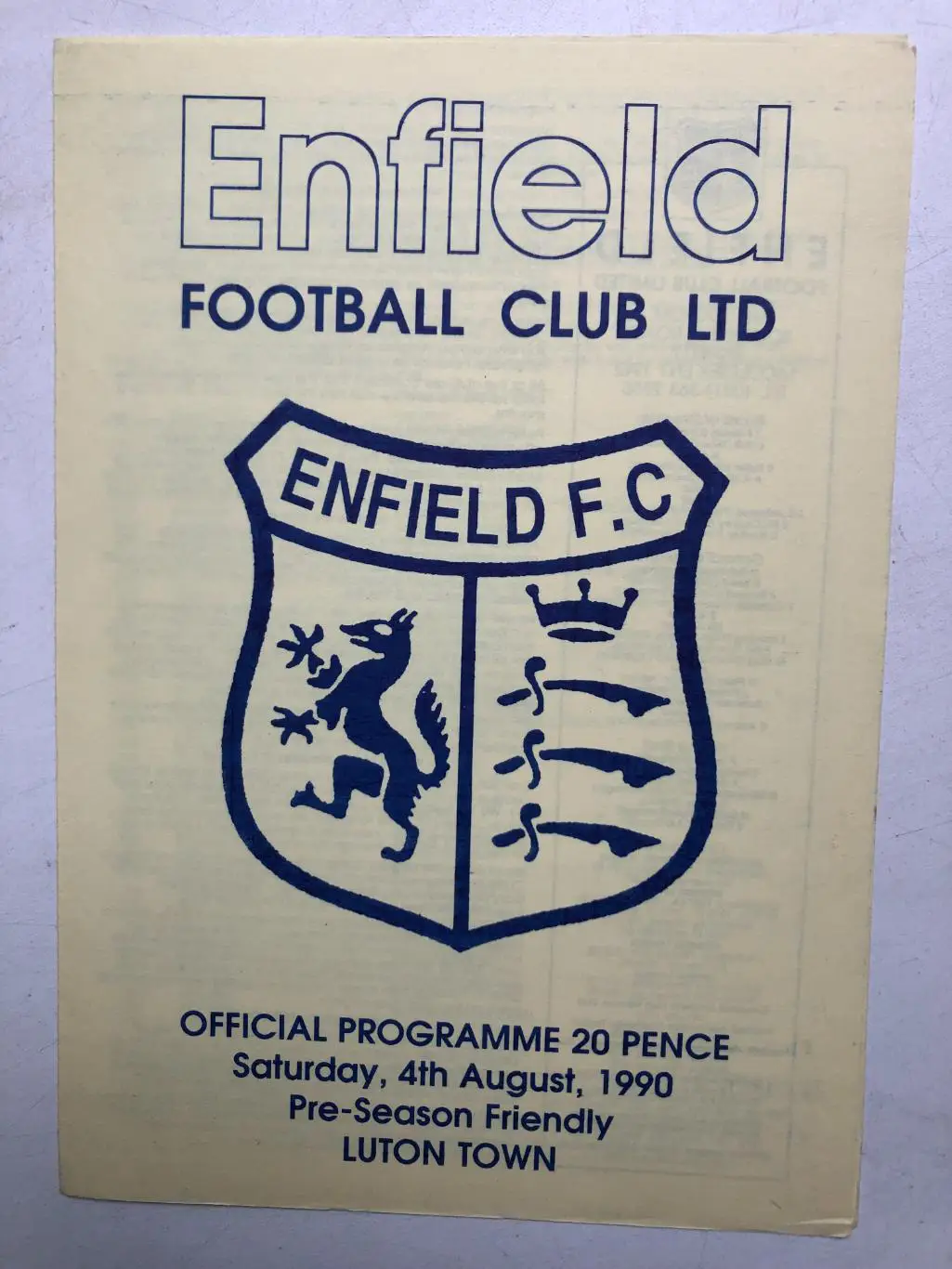 Англия Энфилд - Лутон Таун 4.08.1990