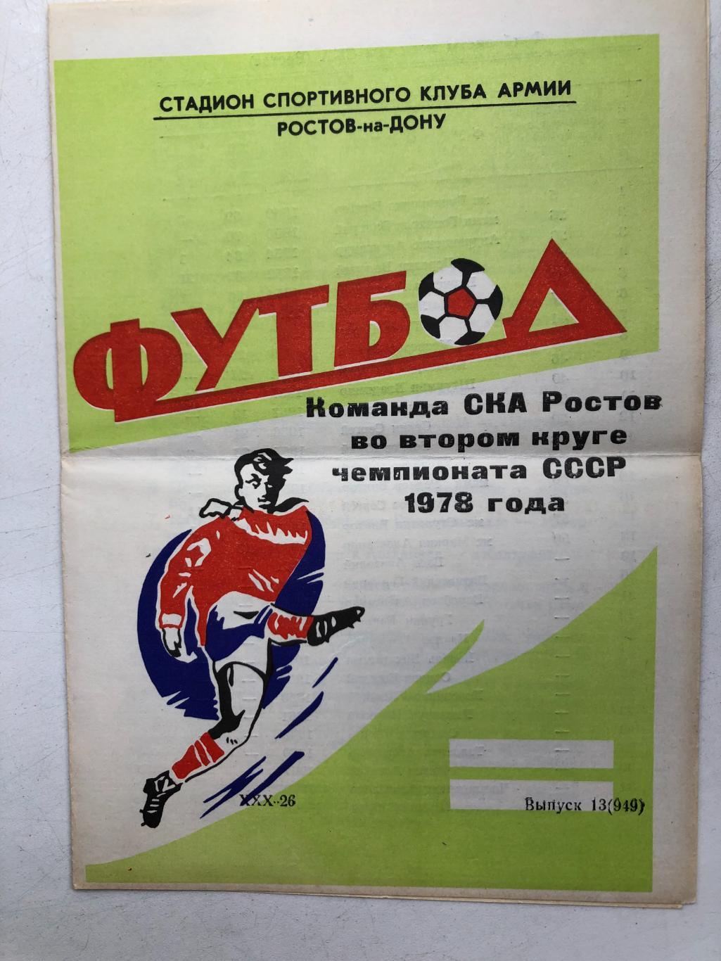 Команда СКА Ростов во втором круге чемпионата СССР 1978 года