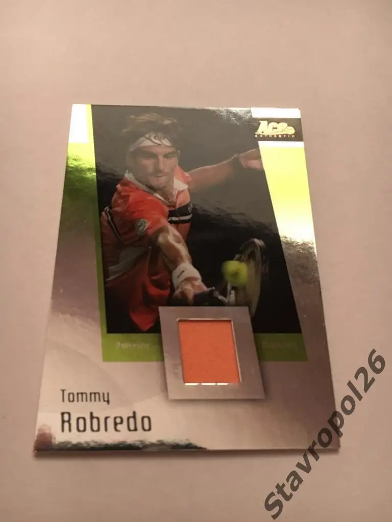 Теннис. Карточка с фрагментом футболки Томми Робредо