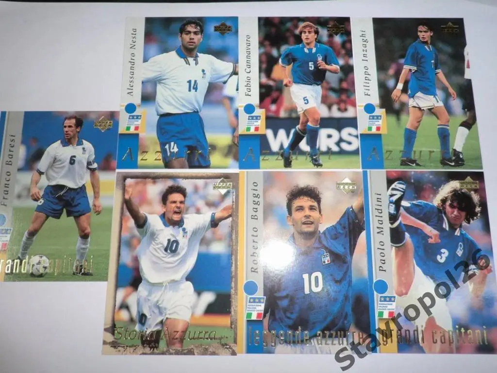 Сборная ИТАЛИИ по футболу...Upper Deck Leggenda Azzura 1998 2