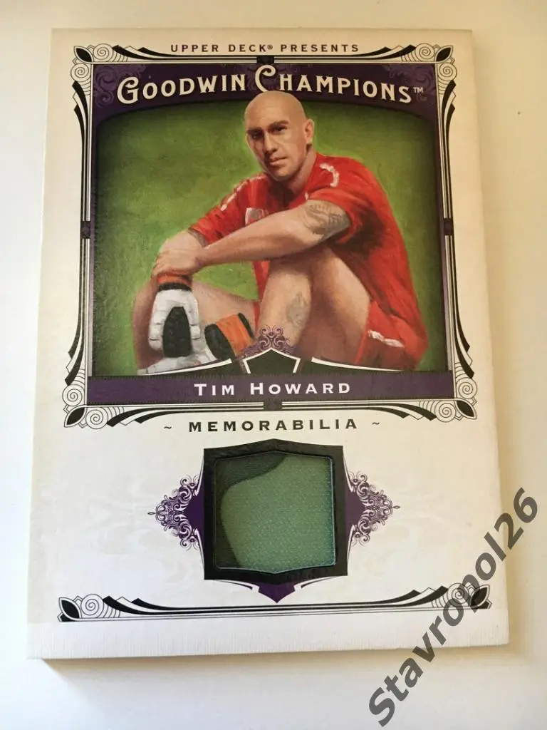 Футбол. Карточка с фрагментом игровой формы Тима Ховарда (США)