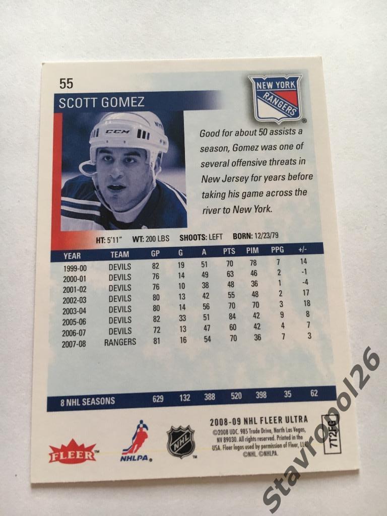 Хоккей. NHL. Scott Gomez (Rangers) 1