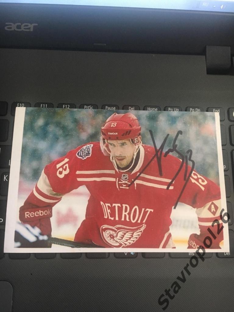 Хоккей. Автограф Павел Дацюк Detroit Red Wings