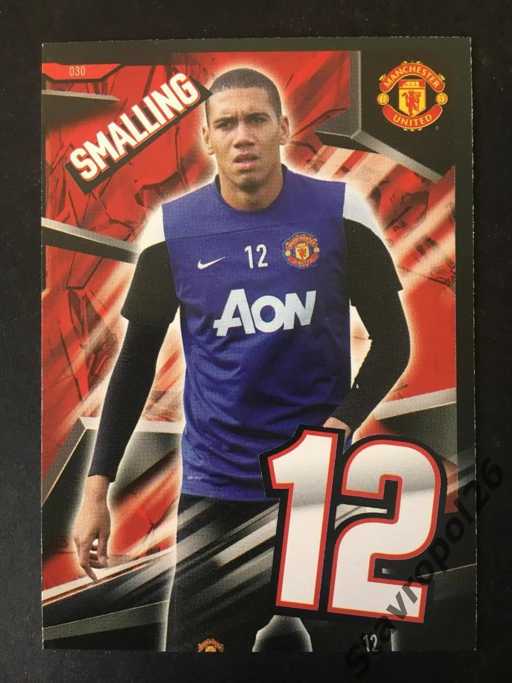 Футбол. Карточка Крис Смолинг. Манчестер Юнайтед