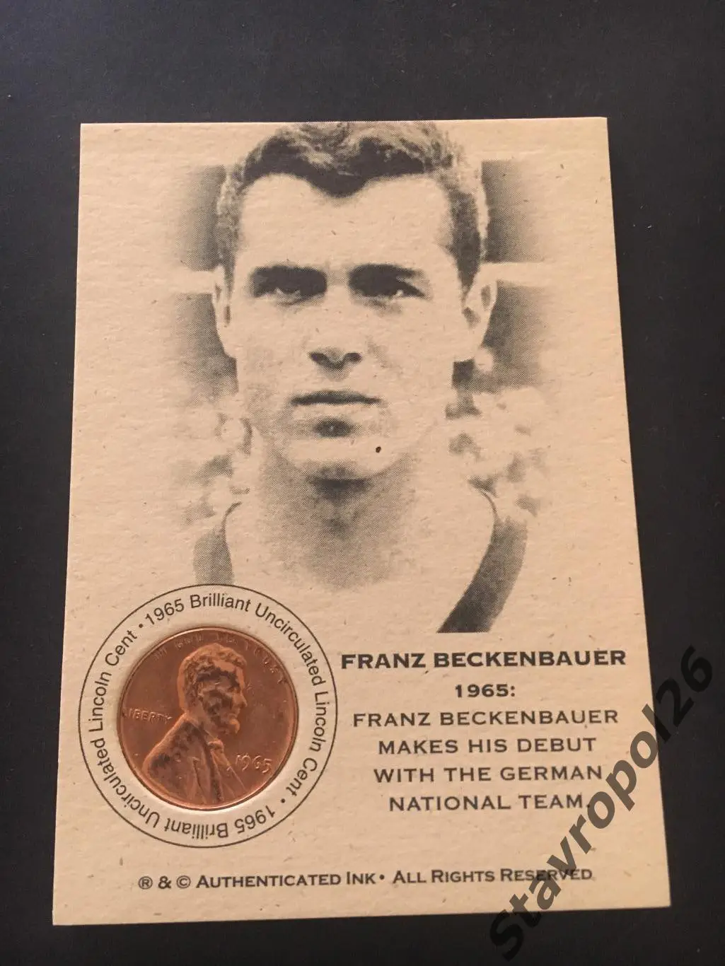Футбол. Карточка. Франц Беккенбауэр сборная Германии