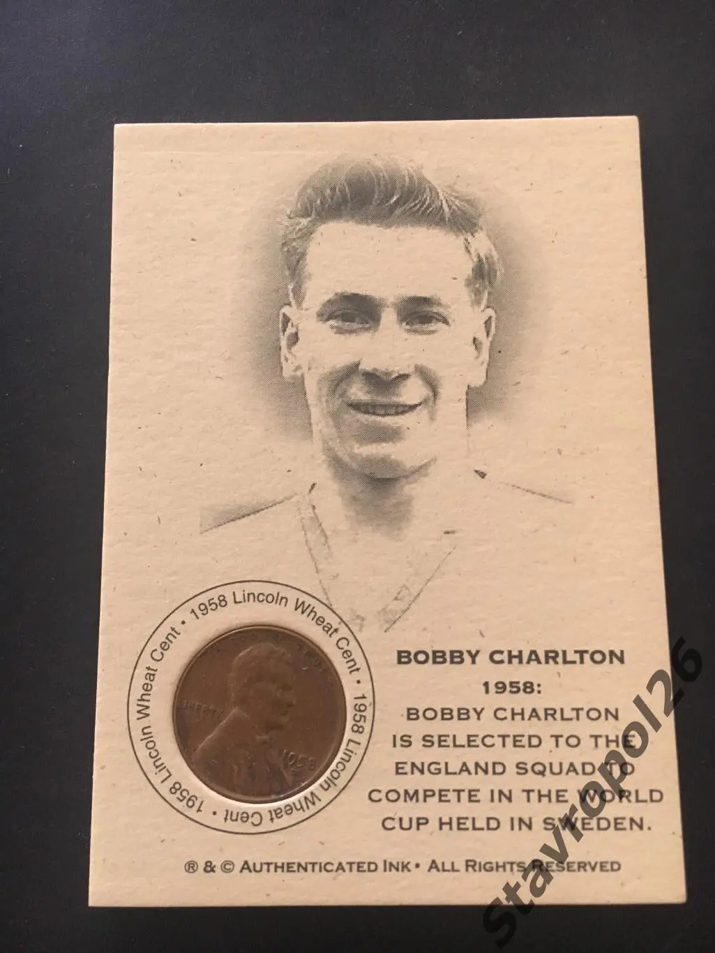Футбол. Карточка. Бобби Чарльтон Манчестер Юнайтед/сборная Англии